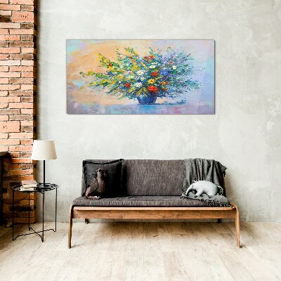 Spring bouquet of flowers Glass art print