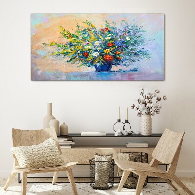 Spring bouquet of flowers Glass art print