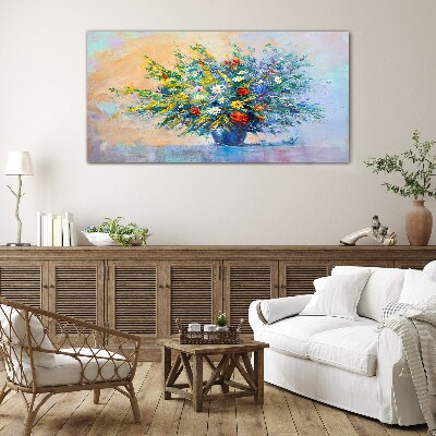 Spring bouquet of flowers Glass art print