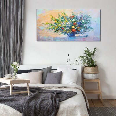 Spring bouquet of flowers Glass art print