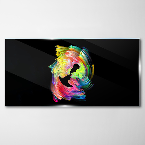 Colorful glances in the dark Wall art on glass