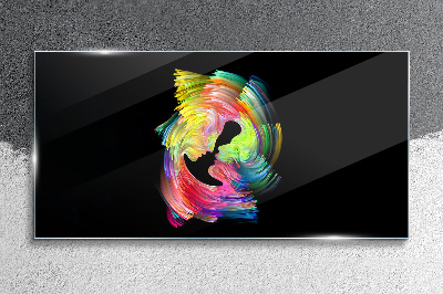 Colorful glances in the dark Wall art on glass