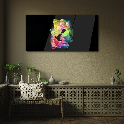 Colorful glances in the dark Wall art on glass