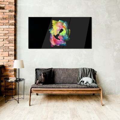 Colorful glances in the dark Wall art on glass