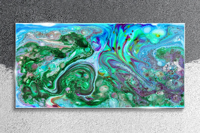 Ocean waves of colors Wall art on glass