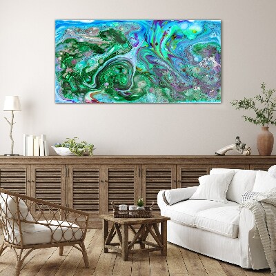 Ocean waves of colors Wall art on glass
