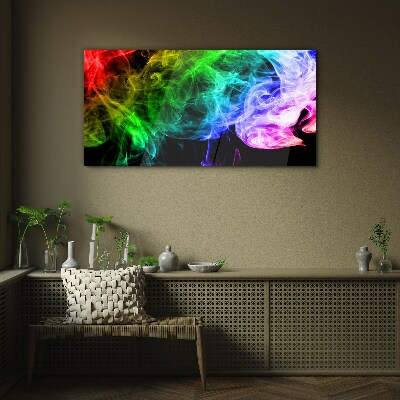 Dance of colored streaks Glass art print