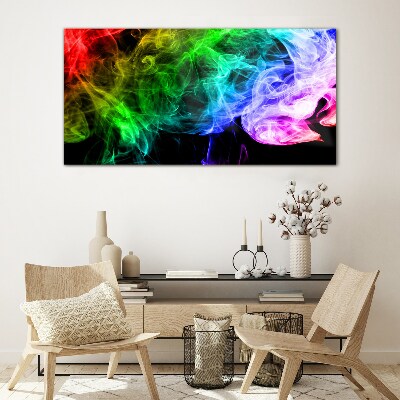 Dance of colored streaks Glass art print