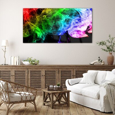 Dance of colored streaks Glass art print