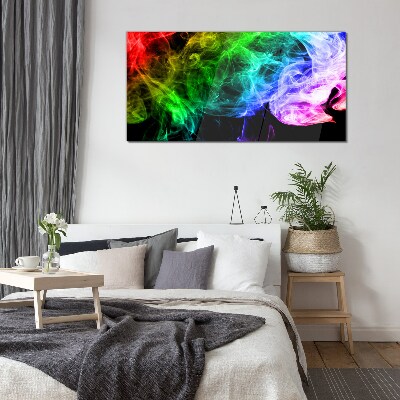 Dance of colored streaks Glass art print