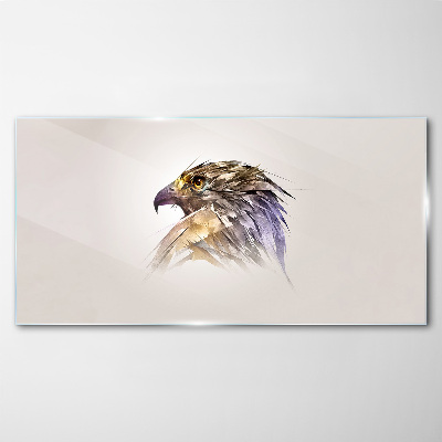 Portrait of an eagle in delicate shades Glass art print