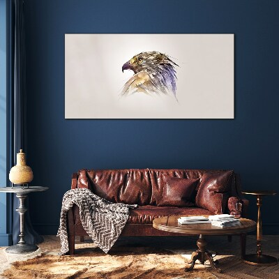 Portrait of an eagle in delicate shades Glass art print