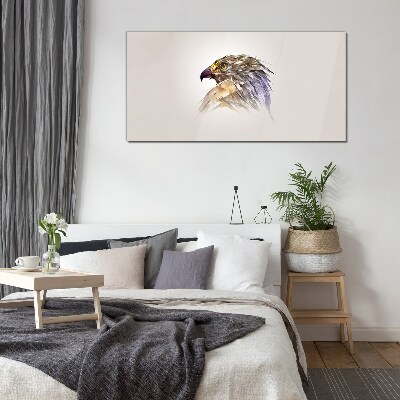 Portrait of an eagle in delicate shades Glass art print