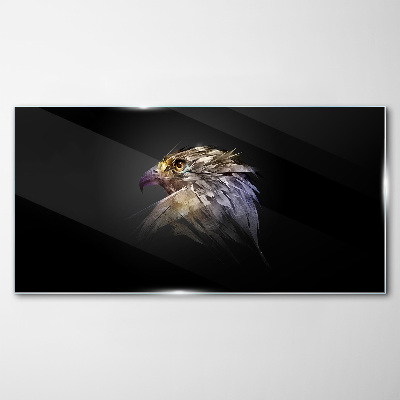 Portrait of an eagle in an abstract form Wall art on glass