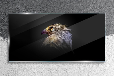 Portrait of an eagle in an abstract form Wall art on glass