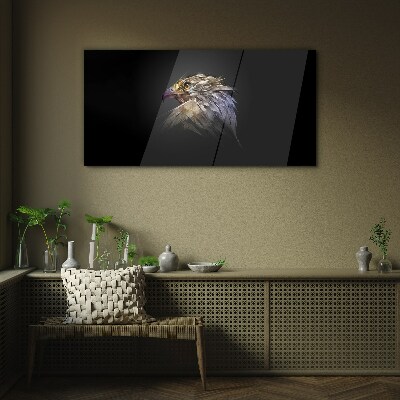 Portrait of an eagle in an abstract form Wall art on glass