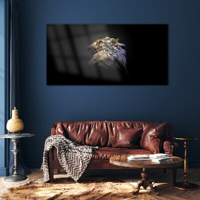 Portrait of an eagle in an abstract form Wall art on glass