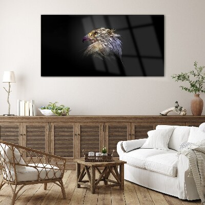 Portrait of an eagle in an abstract form Wall art on glass