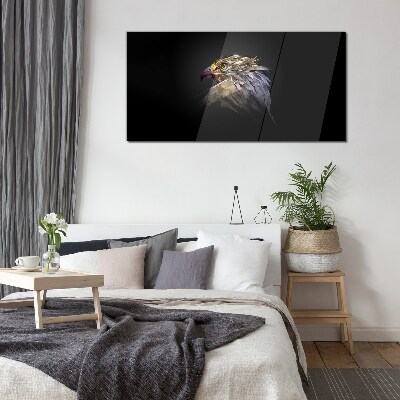 Portrait of an eagle in an abstract form Wall art on glass