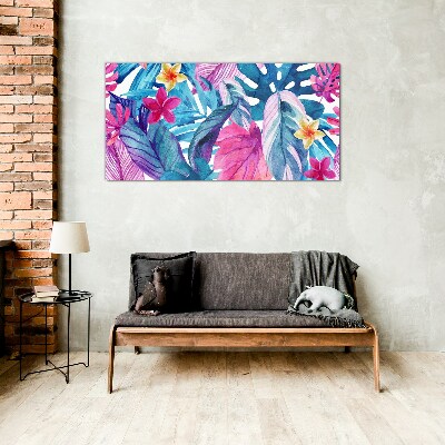 Tropical Mosaic of Colors Glass art print