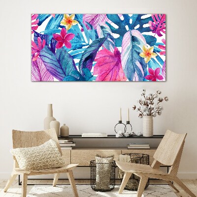 Tropical Mosaic of Colors Glass art print