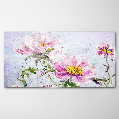 Floral dreams in pastel tones Wall art on glass