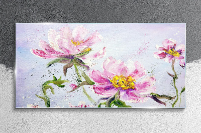 Floral dreams in pastel tones Wall art on glass