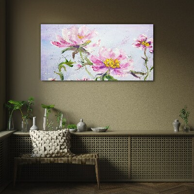 Floral dreams in pastel tones Wall art on glass
