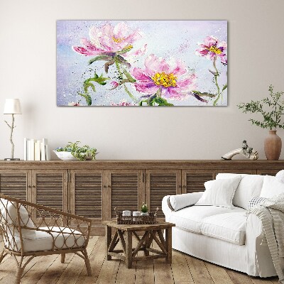 Floral dreams in pastel tones Wall art on glass