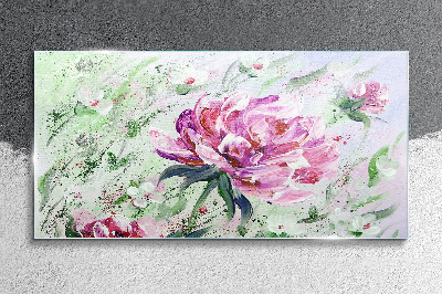 Floral arrangement in pastel shades Glass art print