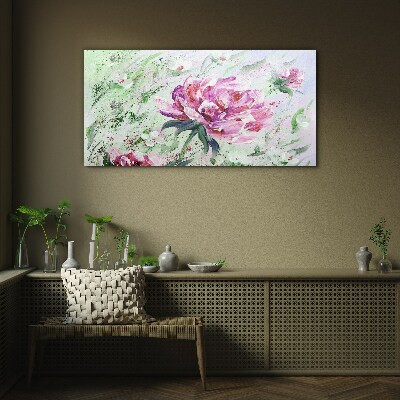 Floral arrangement in pastel shades Glass art print