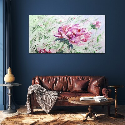 Floral arrangement in pastel shades Glass art print