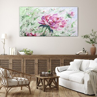 Floral arrangement in pastel shades Glass art print