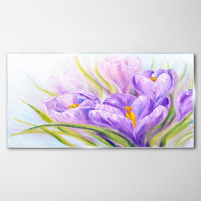Floral dreams in shades of purple Wall art on glass