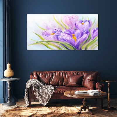 Floral dreams in shades of purple Wall art on glass