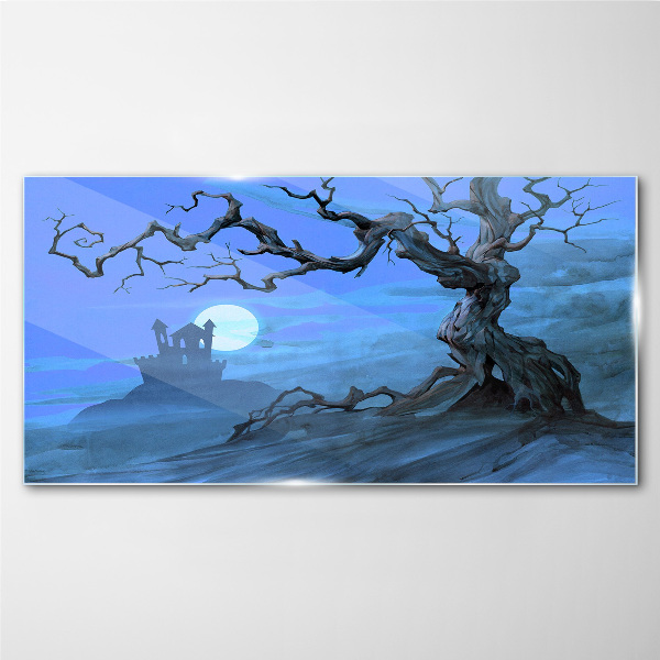 Castle in the moonlight Wall art on glass