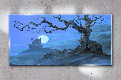 Castle in the moonlight Wall art on glass