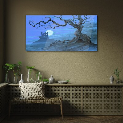 Castle in the moonlight Wall art on glass