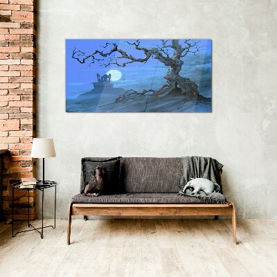 Castle in the moonlight Wall art on glass