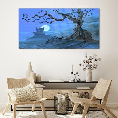 Castle in the moonlight Wall art on glass