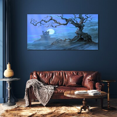 Castle in the moonlight Wall art on glass