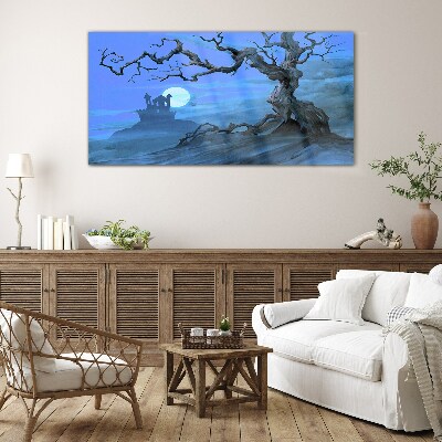 Castle in the moonlight Wall art on glass