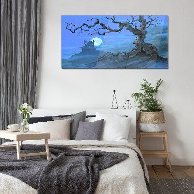 Castle in the moonlight Wall art on glass