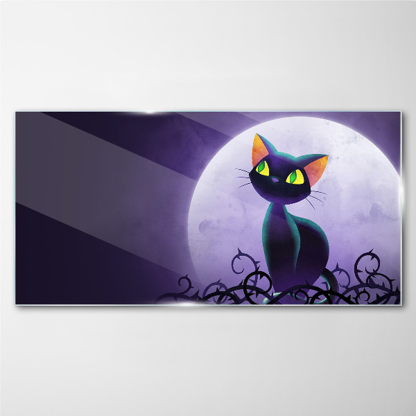 Cats in the moonlight Glass art print