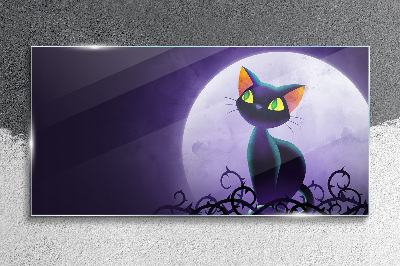 Cats in the moonlight Glass art print