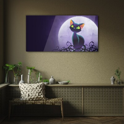 Cats in the moonlight Glass art print