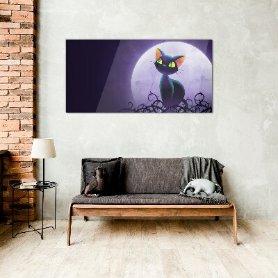 Cats in the moonlight Glass art print