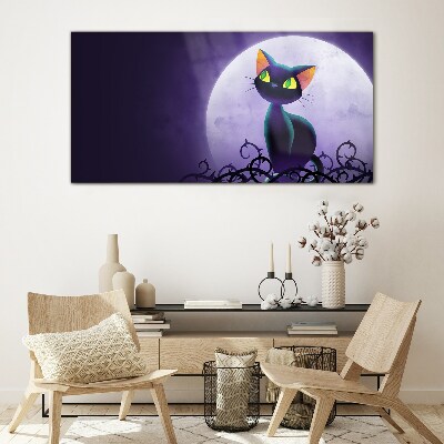 Cats in the moonlight Glass art print