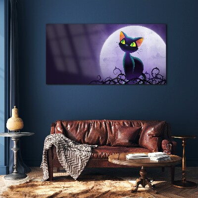 Cats in the moonlight Glass art print