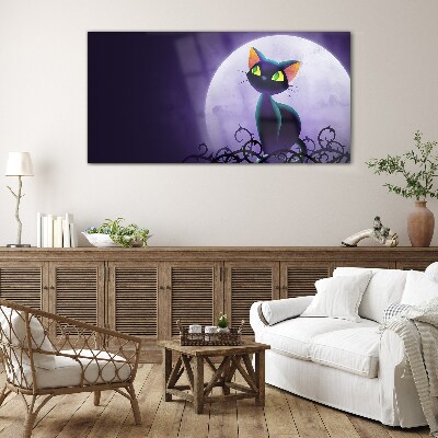 Cats in the moonlight Glass art print